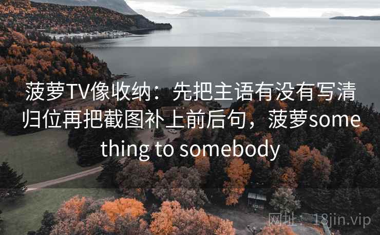 菠萝TV像收纳：先把主语有没有写清归位再把截图补上前后句，菠萝something to somebody