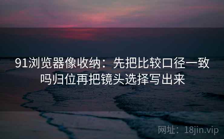 91浏览器像收纳：先把比较口径一致吗归位再把镜头选择写出来